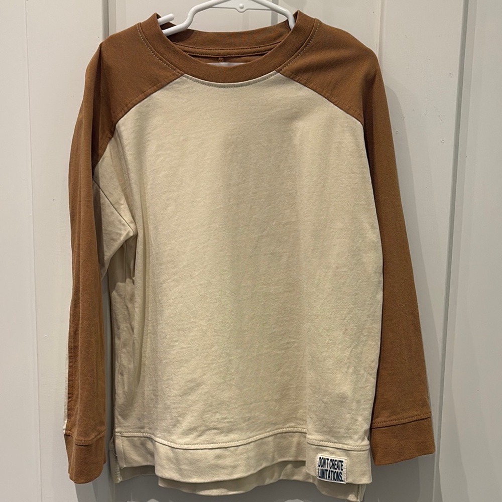 Kids Beige and Brown Long Sleeve Shirt